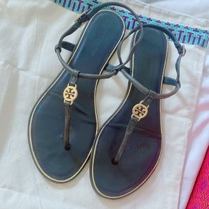 Tory Burch | Emmy Flat Sandal Calf Leather in Perfect Navy